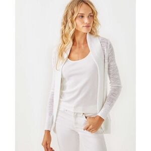 Lilly Pulitzer Amalie Open-Front Cardigan Resort White Medium Spring Lightweight